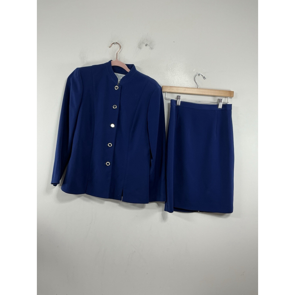 Womans Excellent Condition Jessica Howard Petite 2 Pc Business Suit 6 P Blue